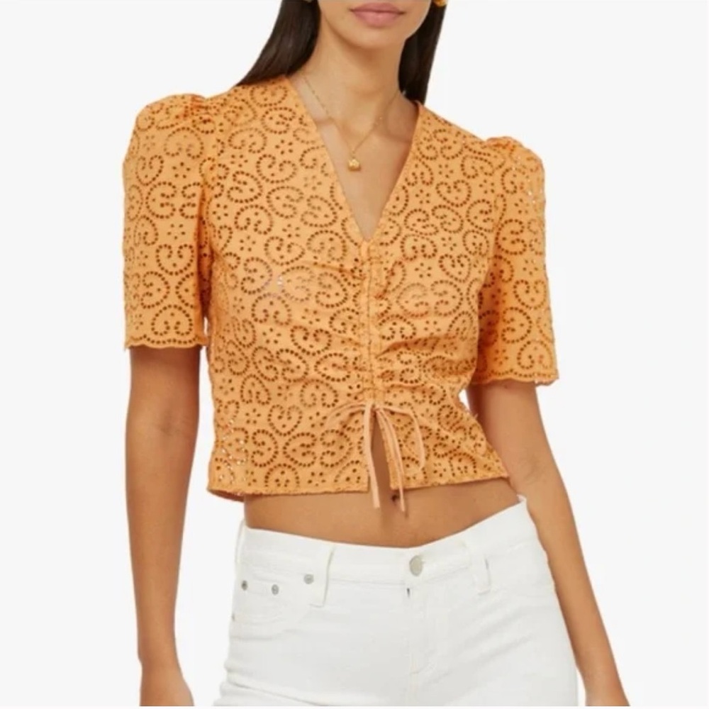 Sandro Anglaise Broderie Top